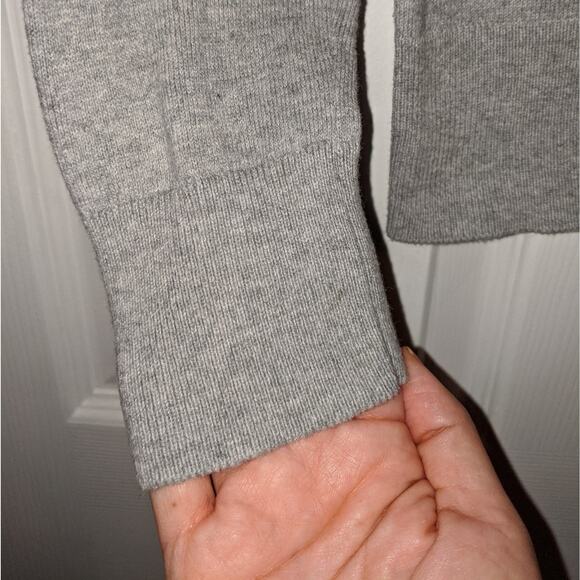 Ann Taylor Loft Gray Button Down Black Sequined Bows Cardigan S - Picture 7 of 12